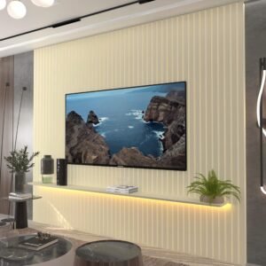 Painel ate 85″ Nobre Ripado 230 Off White – GELIUS