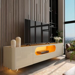Rack Nobre 210 (Pes de Vidro) Off White/Naturale – GELIUS