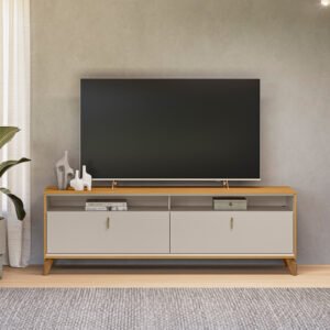 Rack ate 75″ Dubai 1.8 Tauari/Off White Fosco – LINEA BRASIL
