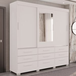 Guarda-Roupa 3 Portas New Star 1,80 m Branco – SALLÊTO