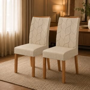 Kit 2 Cadeiras Rayla Amêndoa Clean/Linho Rinzai Bege – LOPAS