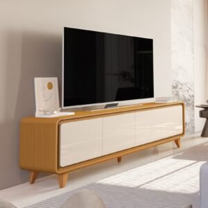 Rack até 75″ Liv 1,80 m Cedro/Off White – EDN MÓVEIS