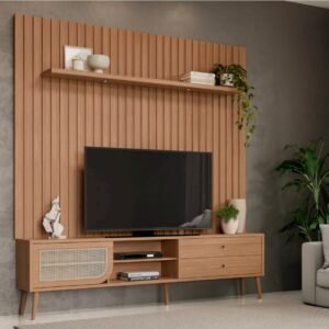 Painel + Rack até 75″ TB346F Freijó – DALLA COSTA