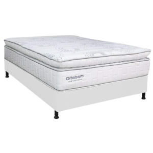 Colchão Casal New Freedom 32 cm D33 Molas Ensacadas + Base Simples Corino Branco – ORTOBOM + BIOSTAR