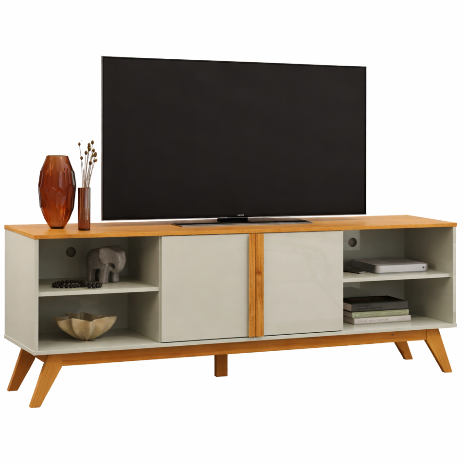 Rack até 75" Urban 1.8 Off White/Cinamomo - PATRIMAR - Imagem 6