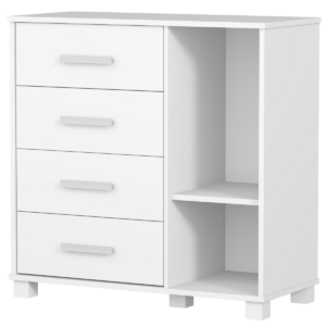 Cômoda 4 Gavetas com Sapateira Lívia (Sem adesivo) Branco – MADEC MÓVEIS