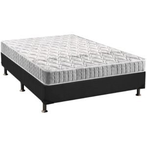 Colchão Casal Orthosono 18 cm D33 + Base Simples Corino Preto – ANJOS + BIOSTAR