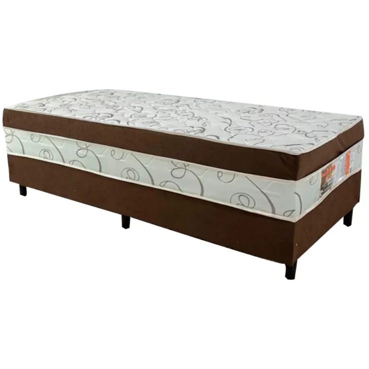 Cama Box Solteiro Sonho Bom D28 Marrom – NOSSO SONHO COLCHÕES - Imagem 2