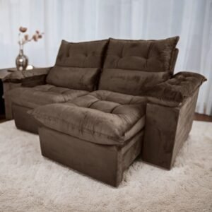 Sofá Retrátil e Reclinável Imperial 2,00 m Veludo Jolie Marrom 05 – IMPERIAL DECOR