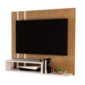 Painel até 43″ Damasco Off White/Ripado – SAL MOVELARIA