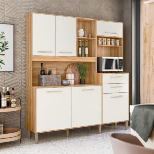 Kit Cozinha Salsa 1,80 m Freijó/Off White Cristal – NICIOLI