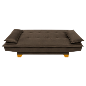 Sofá Cama Veneza 1,88 m Veludo Marrom 193 – TOP ESTOFADOS