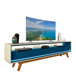 Rack até 75″ Requinte 212 Off White/Azul – GELIUS