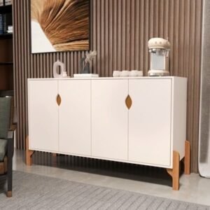 Buffet 4 Portas Titan Off White/Cedro – SAL MOVELARIA