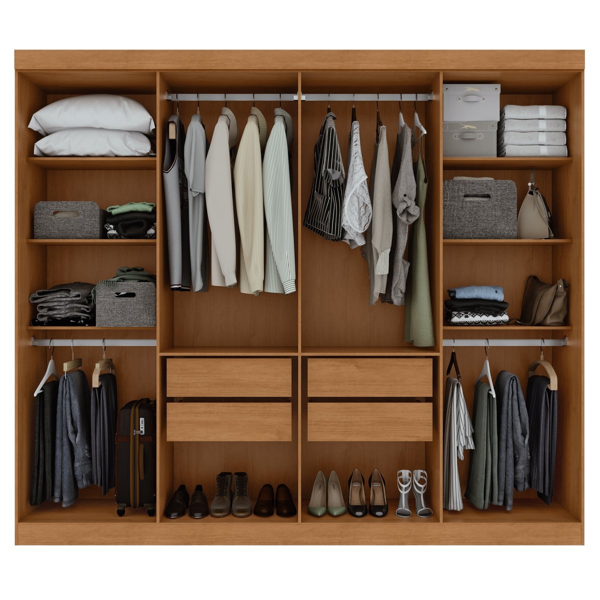 Guarda-Roupa 8 Portas Andara Soft 2,36 m Amêndoa Clean/Off White - LOPAS - Imagem 2