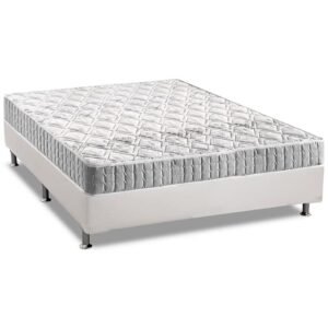 Colchão Casal Orthosono 18 cm D33 + Base Simples Corino Branco – ANJOS + BIOSTAR