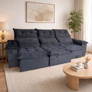 Sofá Retrátil e Reclinável Imperial 2,75 m Veludo Jolie Preto 12 – IMPERIAL DECOR
