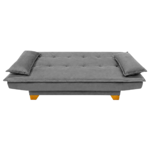 Sofá Cama Veneza 1,88 m Veludo Cinza 195 – TOP ESTOFADOS