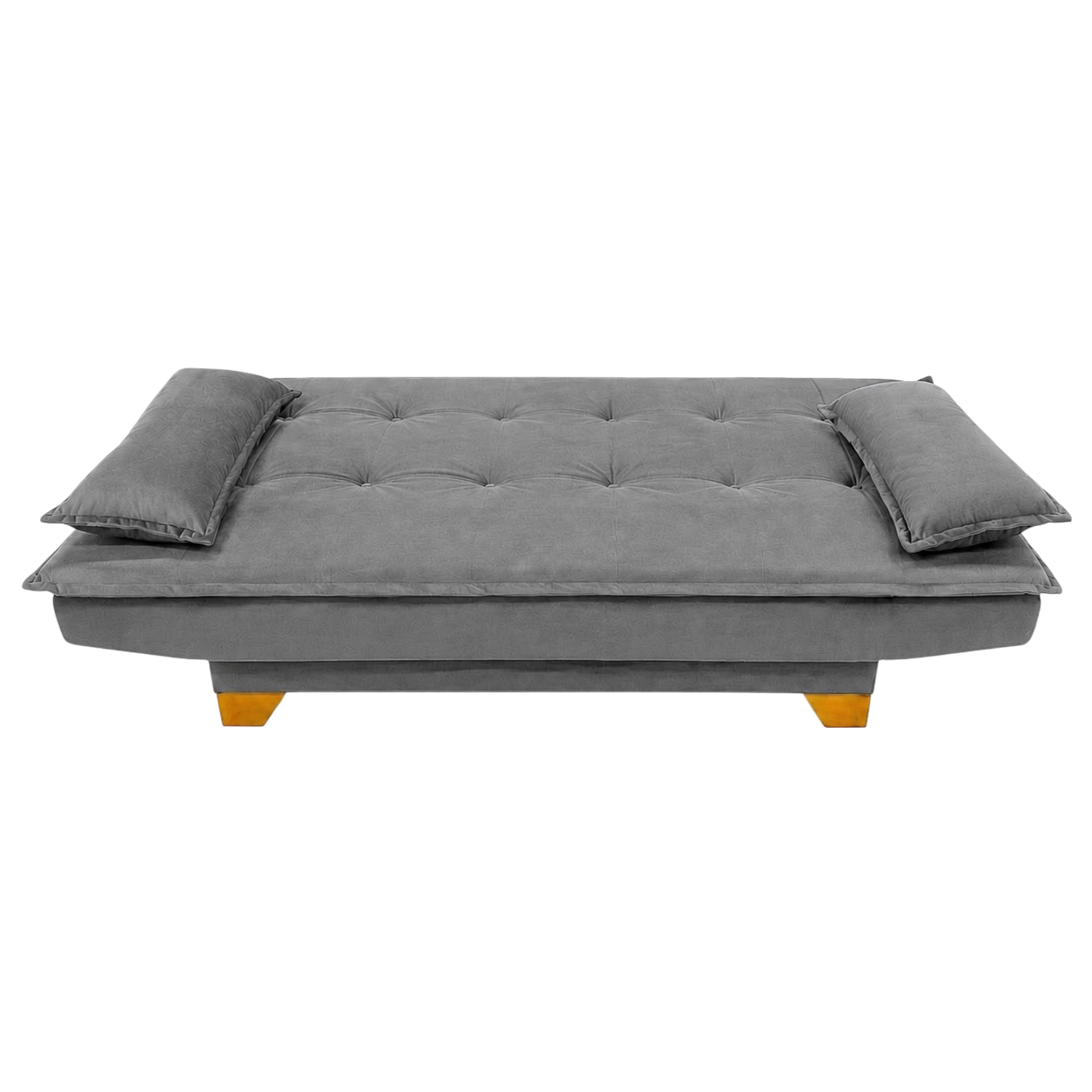 Sofá Cama Veneza 1,88 m Veludo Cinza 195 - TOP ESTOFADOS - Imagem 2