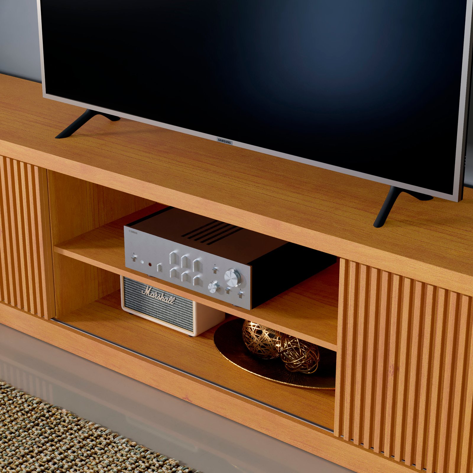 Rack até 75" Arezzo 1.8 Ripado/Naturale - MAVAULAR - Imagem 3