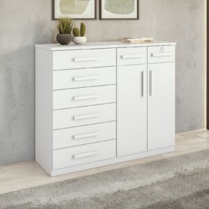 Cômoda 8 Gavetas com Sapateira Dupla Toronto Branco – LOPAS