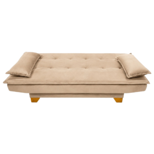 Sofá Cama Veneza 1,88 m Veludo Bege 194 – TOP ESTOFADOS