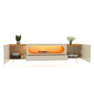 Rack Nobre 210 (Pes de Vidro) Off White/Naturale – GELIUS