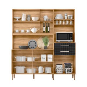 Kit Cozinha Salsa 1,80 m Freijó/Preto Esfera – NICIOLI