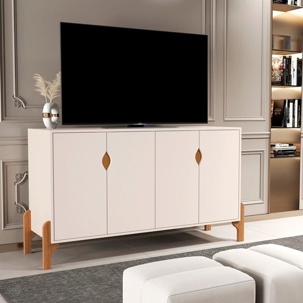 Buffet 4 Portas Titan Off White/Cedro - SAL MOVELARIA - Imagem 2