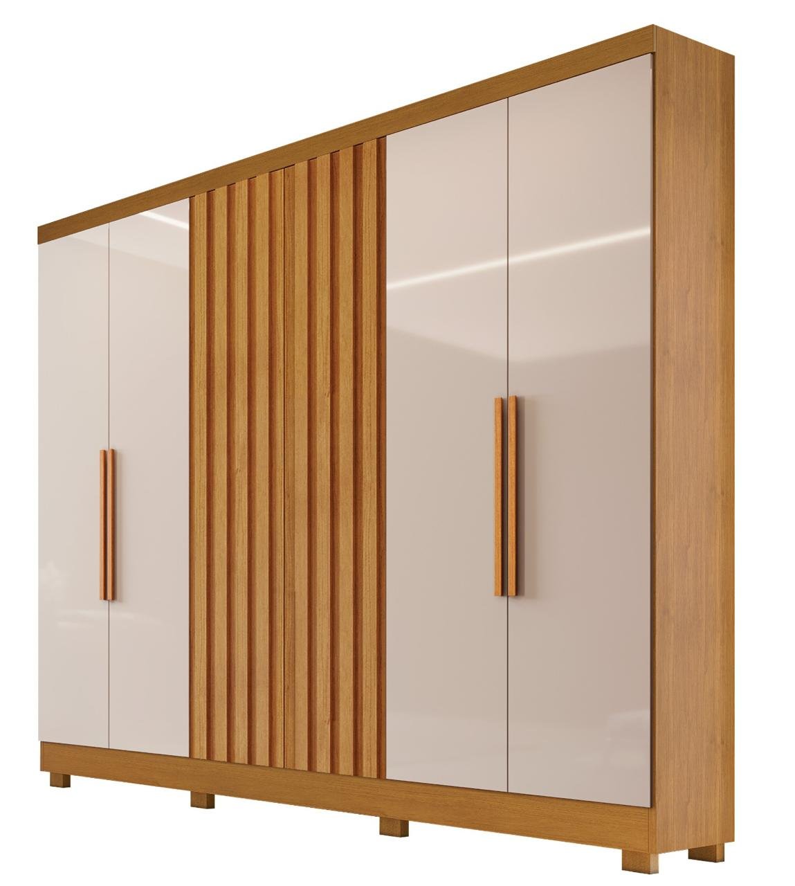 Guarda-Roupa 6 Portas Cabo Frio 1,80 m Nature/Off White - BIANCHI - Imagem 3