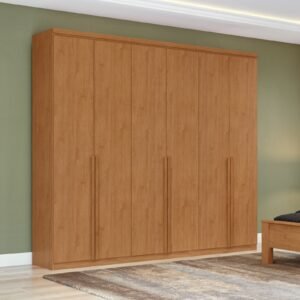 Guarda-Roupa 6 Portas Alonzo 2,30 m Amêndoa Clean – LOPAS