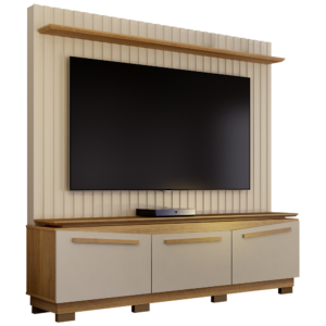 Home Theater até 75″ Montreal Off White/Cinamomo – VALDEMÓVEIS