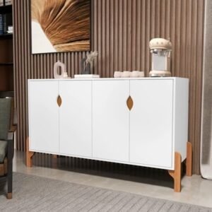 Buffet 4 Portas Titan Branco/Cedro – SAL MOVELARIA