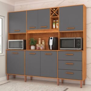 Kit Cozinha Modena CM730 2,18 m Cinamomo/Grafite – FELLICCI