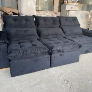 Sofá Retrátil e Reclinável Imperial 2,75 m Veludo Jolie Preto 12 – IMPERIAL DECOR