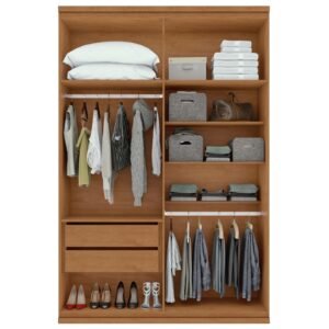 Guarda-Roupa 4 Portas Alonzo 1,54 m Amêndoa Clean/Off White – LOPAS