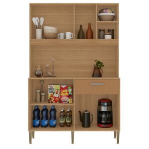 Kit Cozinha Liv 1,20 m Freijó/Caramelo – KIT’S PARANÁ