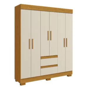 Guarda-Roupa 6 Portas Maya 1,491 m Cinamomo/Off White – ACP MÓVEIS