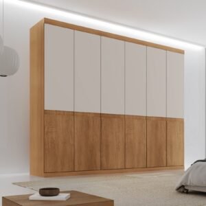 Guarda-Roupa 6 Portas San Andres 2,20 m Naturale/Off White – RUFATO