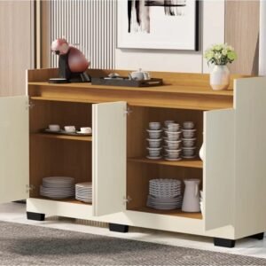 Buffet 4 Portas Real Pérola/Mel – MÓVEIS PRIMUS