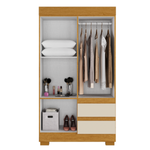 Guarda-Roupa 4 Portas Maya 0,998 m Cinamomo/Off White – ACP MÓVEIS