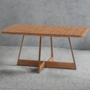 Mesa Átria 1592 Retangular 160 Rosê Cobre/Nogal Freijó – CARRARO MÓVEIS