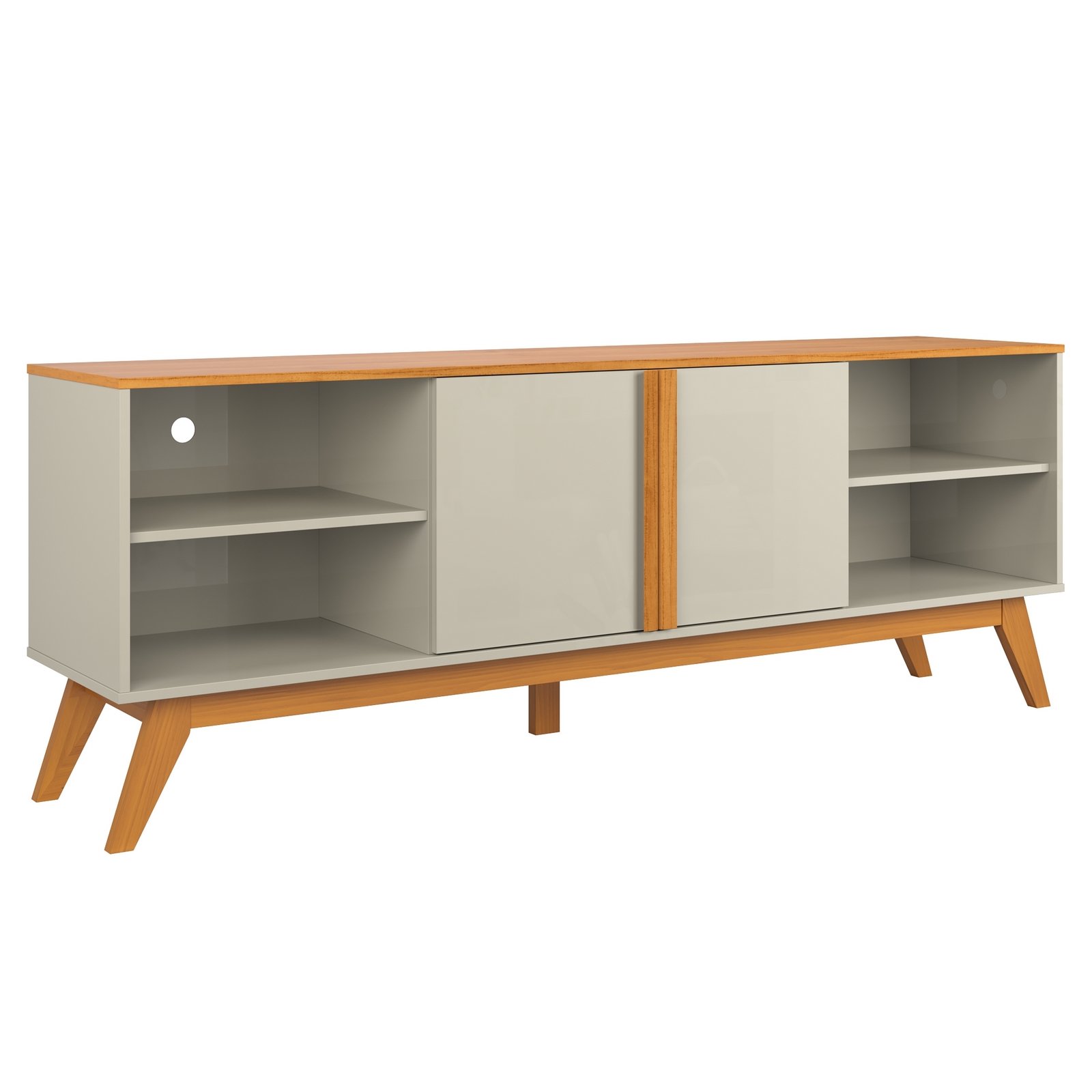Rack até 75" Urban 1.8 Off White/Cinamomo - PATRIMAR - Imagem 5