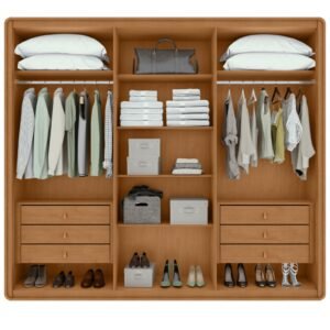 Guarda-Roupa 6 Portas Loop 2,70 m Amêndoa Clean/Off White – LOPAS