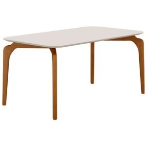 Mesa Capri 120 (C/Vidro) Cinamomo/Off White – MÓVEIS VALVERDE