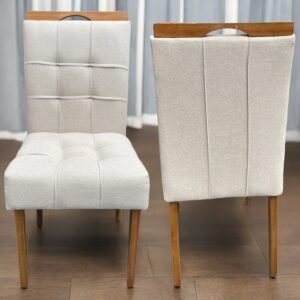 Kit 2 Cadeiras Sophia Linho Bege 200 – WM DECOR