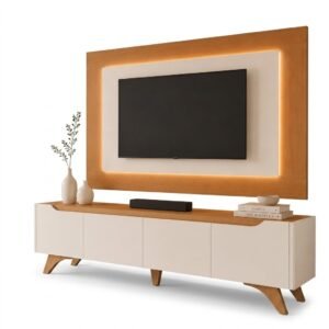 Painel até 58″ + Rack Atenas 1,80 m Off White/Naturale – MAVAULAR