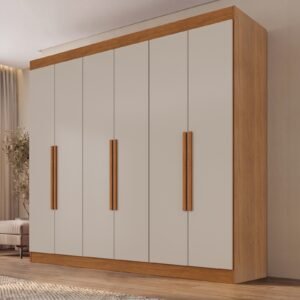 Guarda-Roupa 6 Portas Roma 1,77 m Cinamomo/Off White – SALLÊTO