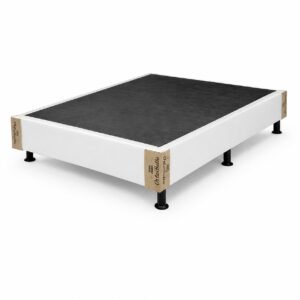 Base Box Casal Simples Corino Branco – ORTOBELLO