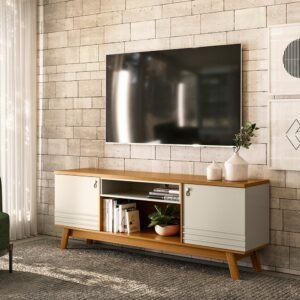 Rack até 75″ Colorado Nature/Off White – LINEA BRASIL